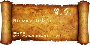 Minkusz Irén névjegykártya